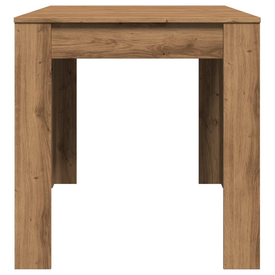 Eettafel 140x74,5x76 cm bewerkt hout artisanaal eikenkleurig