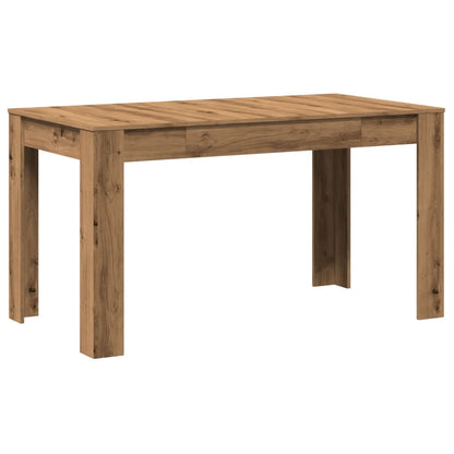 Eettafel 140x74,5x76 cm bewerkt hout artisanaal eikenkleurig