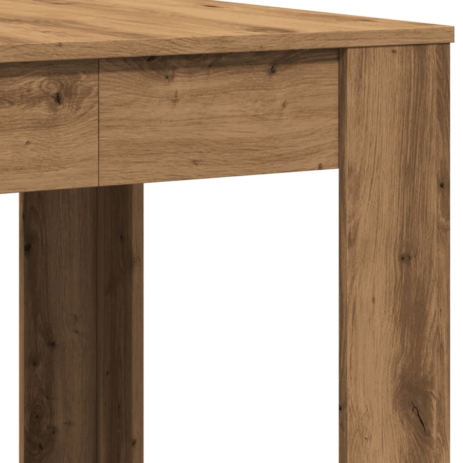Eettafel 140x74,5x76 cm bewerkt hout artisanaal eikenkleurig