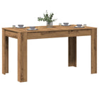Dining table 140x74.5x76 cm treated wood artisanal oak-colored