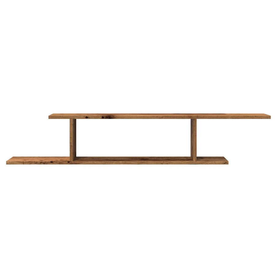 Tv-wandschap 125x18x23 cm bewerkt hout oud houtkleurig