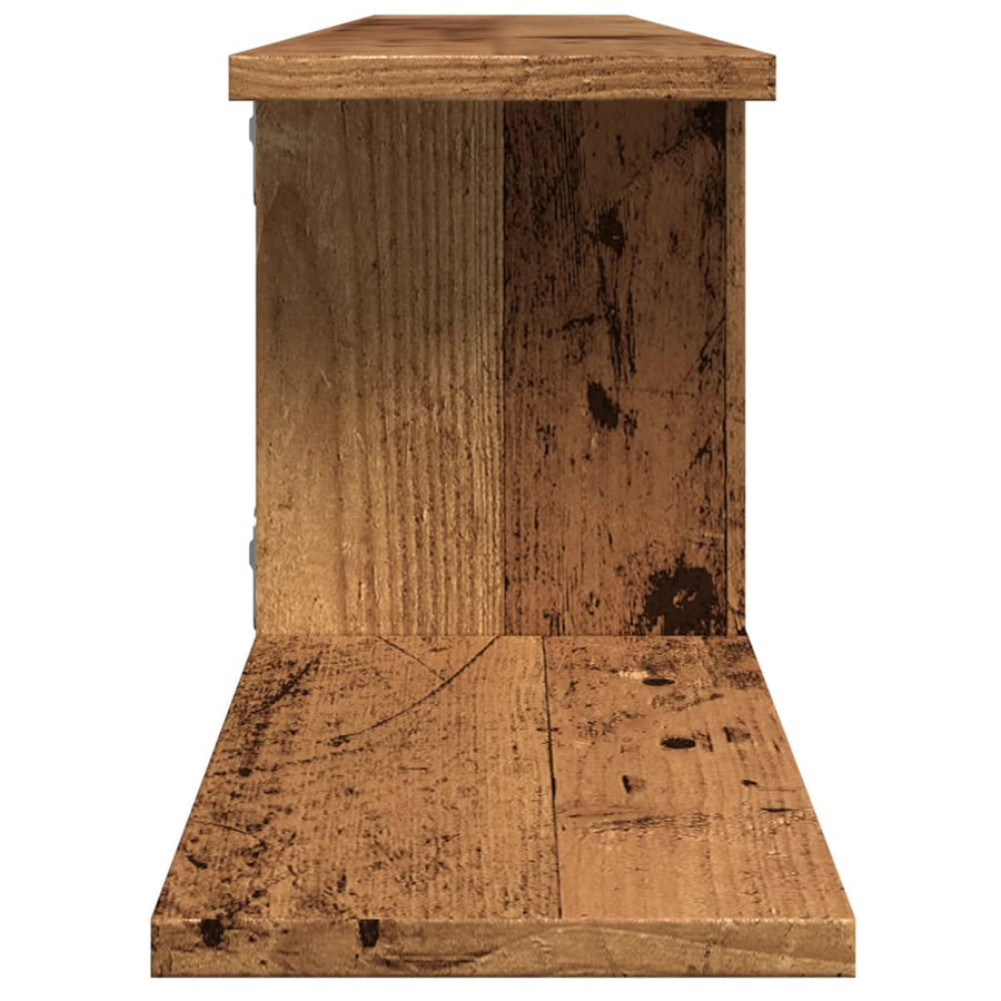 Tv-wandschap 125x18x23 cm bewerkt hout oud houtkleurig