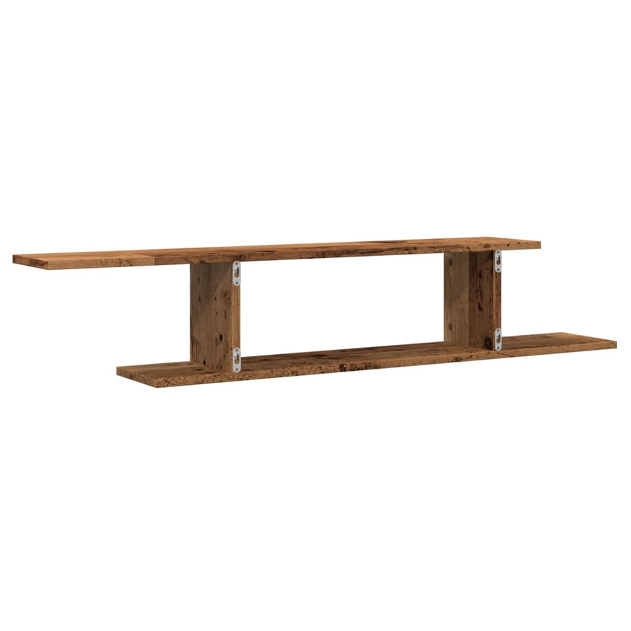Tv-wandschap 125x18x23 cm bewerkt hout oud houtkleurig