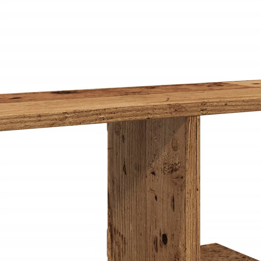 Tv-wandschap 125x18x23 cm bewerkt hout oud houtkleurig