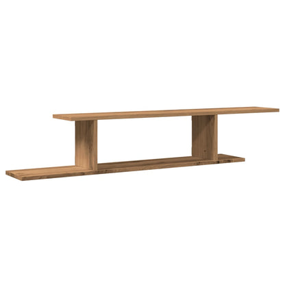 Tv-wandschap 125x18x23 cm bewerkt hout artisanaal eikenkleurig