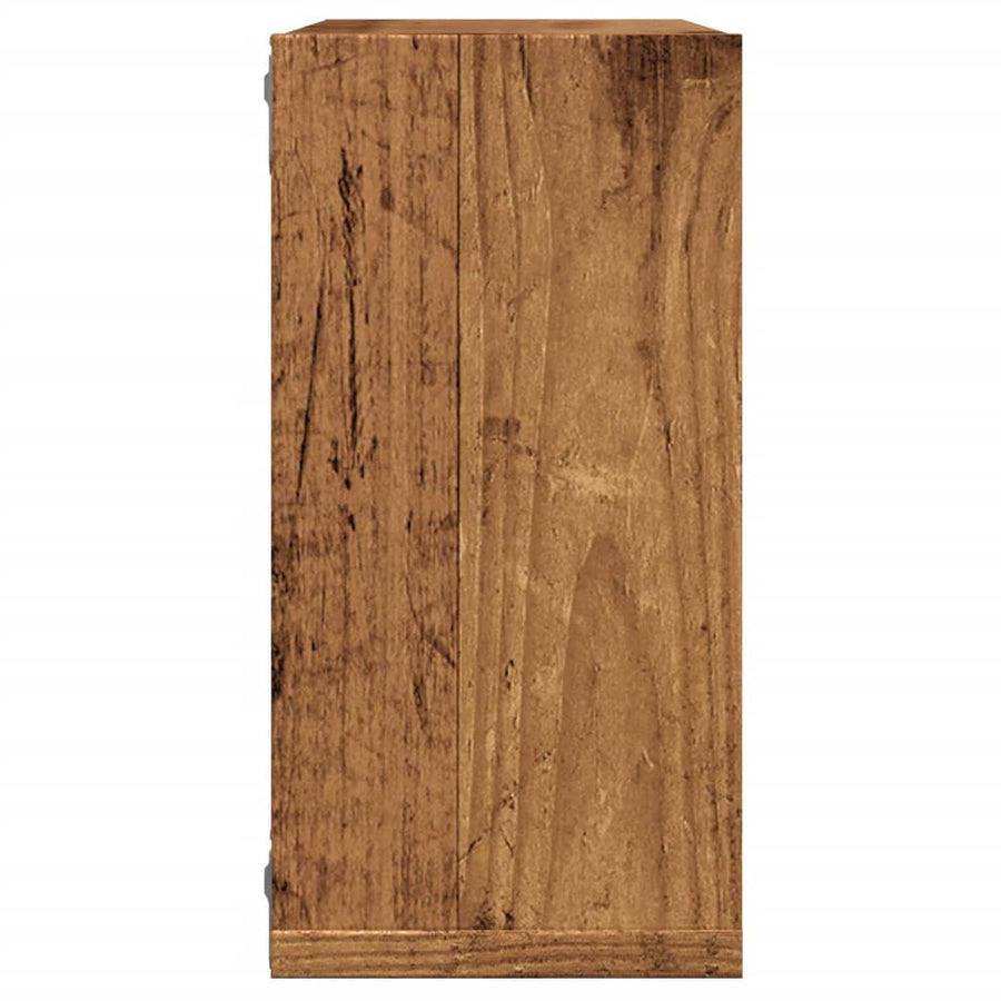 Wandschappen kubus 2 st 30x15x30cm bewerkt hout oud houtkleurig