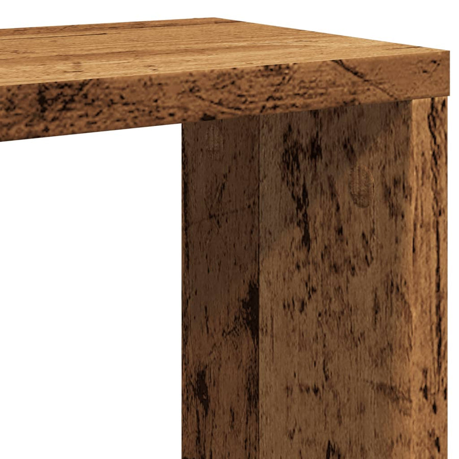 Wandschappen kubus 2 st 30x15x30cm bewerkt hout oud houtkleurig