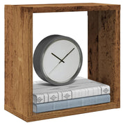 Wandplanken kubus 2 st 30x15x30 cm bewerkt hout