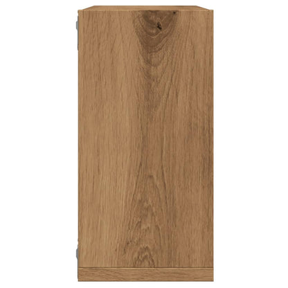 Wandschappen kubus 2st 30x15x30cm bewerkt hout artisanaal eiken