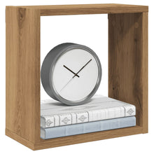 Wandschappen kubus 2st 30x15x30cm bewerkt hout artisanaal eiken