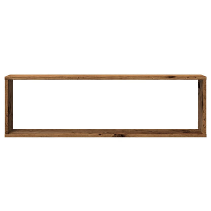 Wandschappen kubus 2 st 100x15x30 cm bewerkt hout oud hout