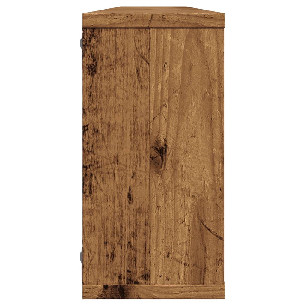 Wandschappen kubus 2 st 100x15x30 cm bewerkt hout oud hout