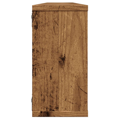 Wandschappen kubus 2 st 100x15x30 cm bewerkt hout oud hout