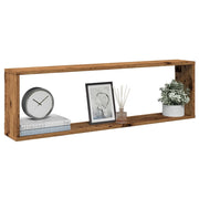 Wandplanken kubus 2 st 100x15x30 cm bewerkt hout oud hout
