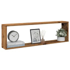 Wandschappen kubus 4 st 100x15x30 cm bewerkt hout