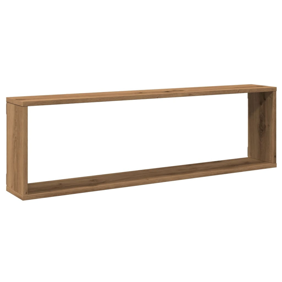 Wandschappen kubus 2st 100x15x30cm bewerkt hout artisanaaleiken
