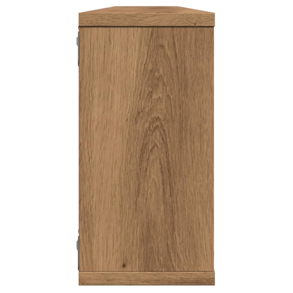 Wandschappen kubus 2st 100x15x30cm bewerkt hout artisanaaleiken