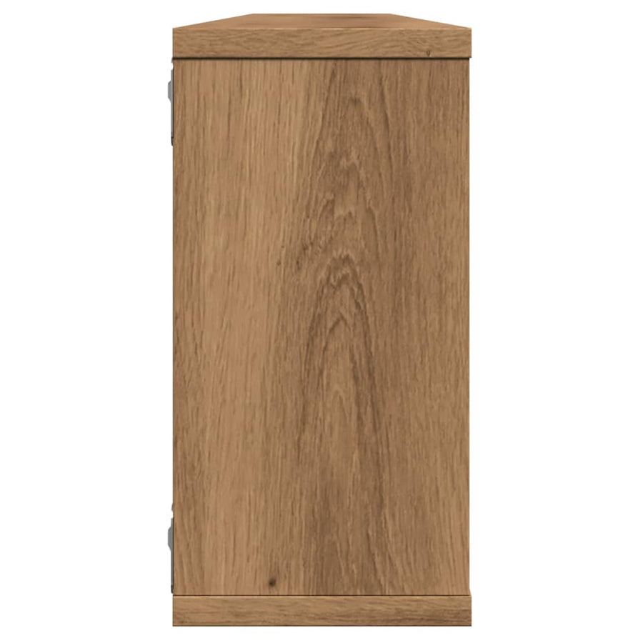 Wandschappen kubus 2st 100x15x30cm bewerkt hout artisanaaleiken