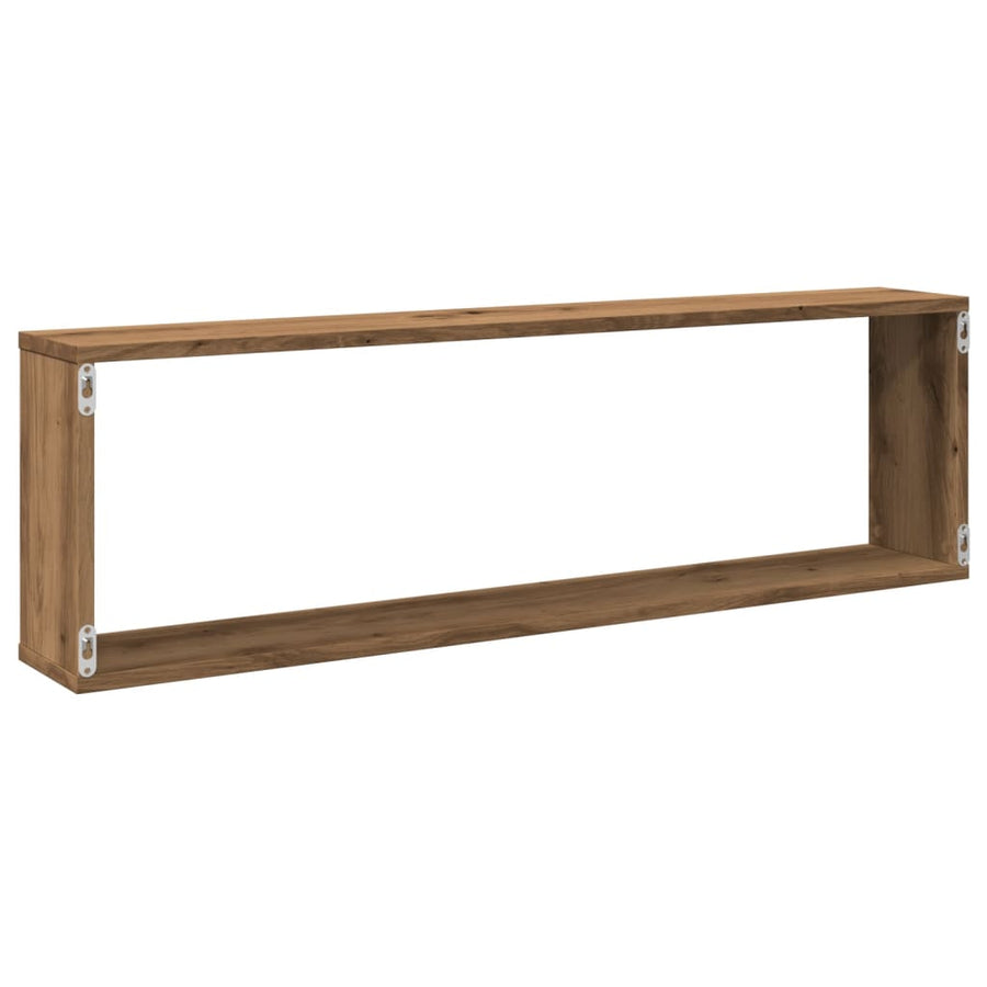 Wandschappen kubus 2st 100x15x30cm bewerkt hout artisanaaleiken