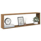 Wandschappen kubus 2 stuks 100x15x30 cm bewerkt hout eiken