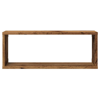 Wandschappen kubus 2 st 60x15x23 cm bewerkt hout oud houtkleur