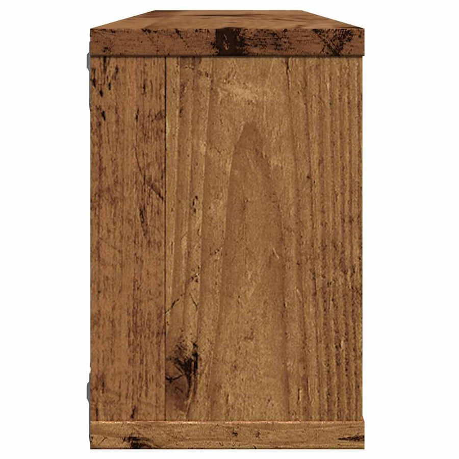 Wandschappen kubus 2 st 60x15x23 cm bewerkt hout oud houtkleur