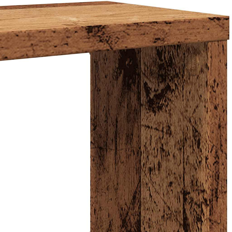 Wandschappen kubus 2 st 60x15x23 cm bewerkt hout oud houtkleur