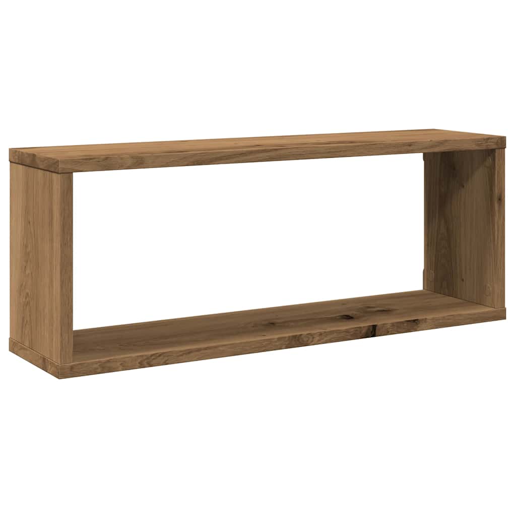 Wandschappen kubus 2 st 60x15x23 cm hout artisanaal eiken