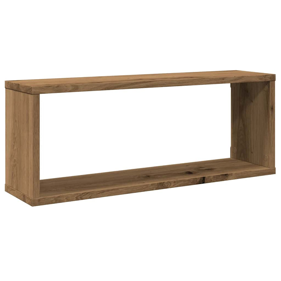 Wandschappen kubus 2 st 60x15x23 cm hout artisanaal eiken
