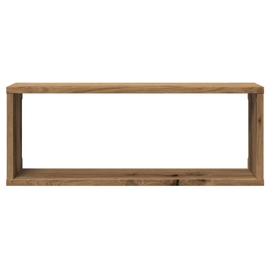 Wandschappen kubus 2 st 60x15x23 cm hout artisanaal eiken