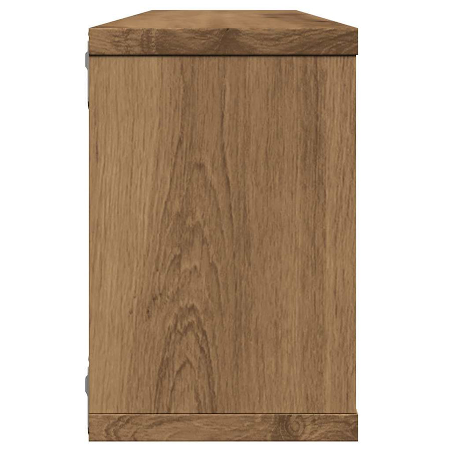 Wandschappen kubus 2 st 60x15x23 cm hout artisanaal eiken