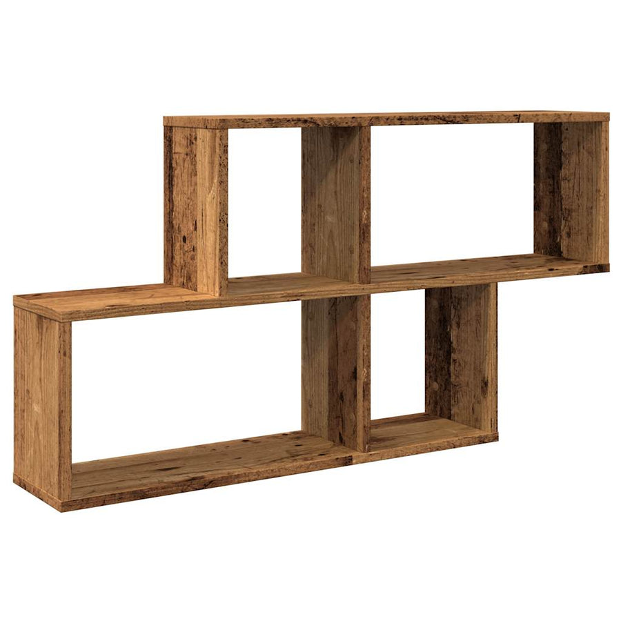 Wandschap 100x18x53 cm bewerkt hout oud houtkleurig