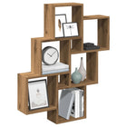 Wandschap kubus 78x15x93 cm eikenkleur bewerkt hout