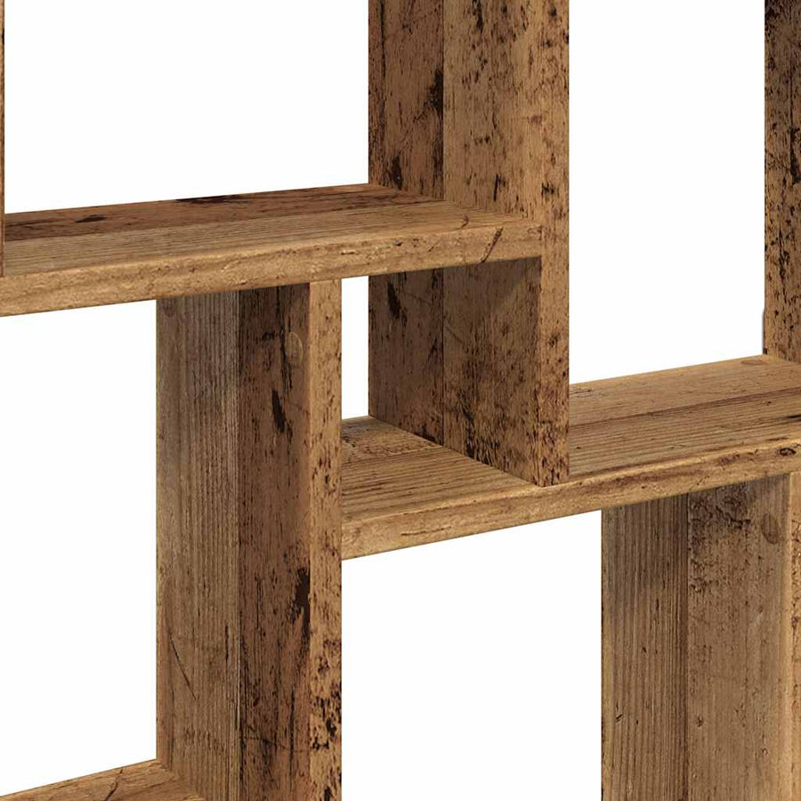 Wandschap kubus 90x15x119,5 cm bewerkt hout oud houtkleurig