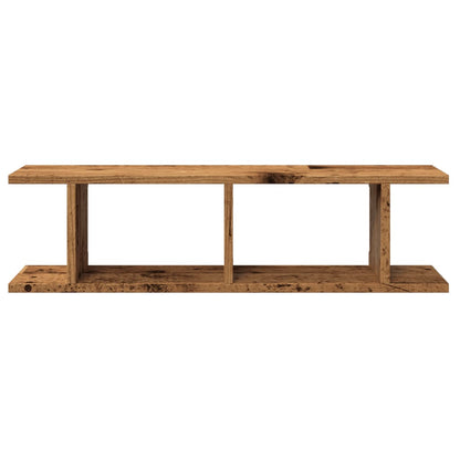 Wandschappen 2 st 75x18x20 cm bewerkt hout oud houtkleurig