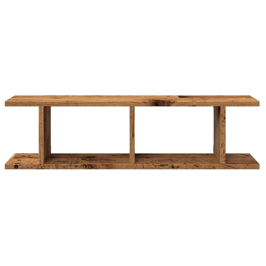 Wandschappen 2 st 75x18x20 cm bewerkt hout oud houtkleurig