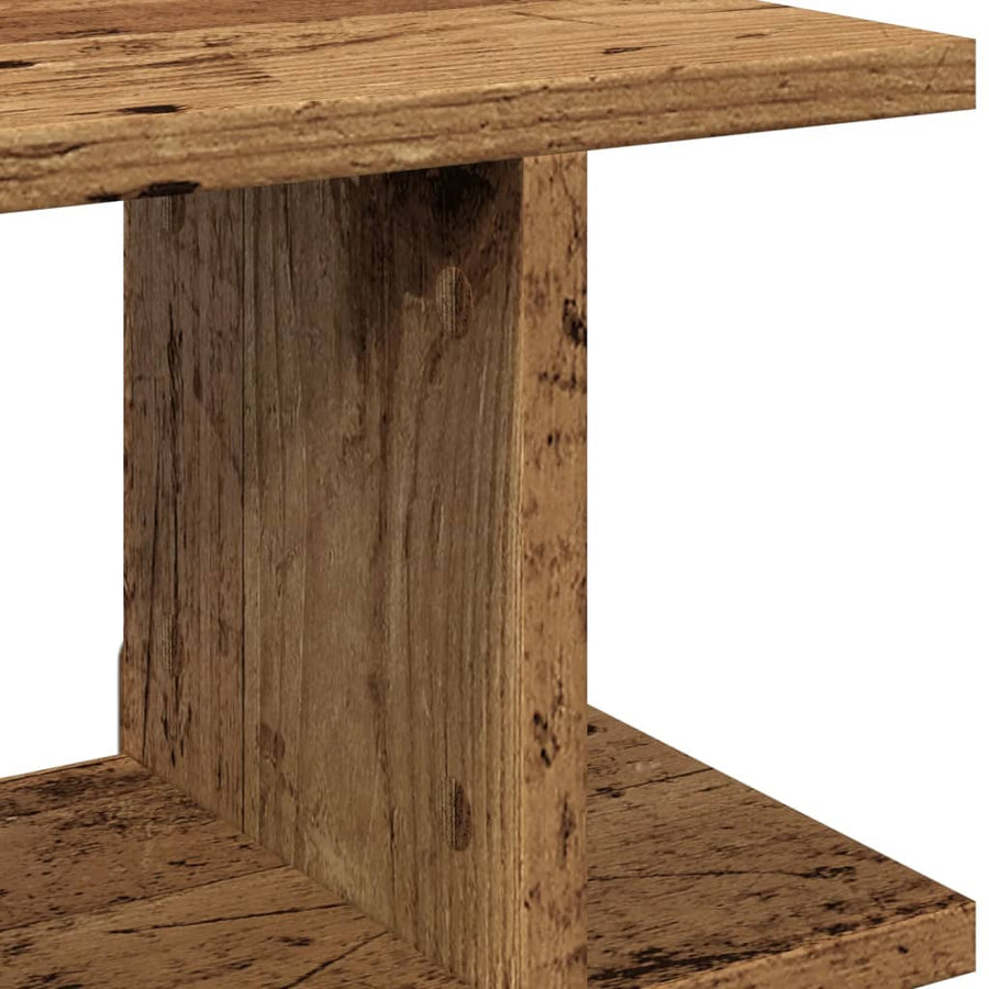Wandschappen 2 st 75x18x20 cm bewerkt hout oud houtkleurig