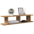 Wall shelves 2 pcs 90x18x20cm treated wood artisan oak color