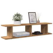 Wandplanken 2 st 90x18x20 cm bewerkt hout eikenkleur