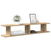 Wandschappen 2 st 105x18x20 cm bewerkt hout eiken
