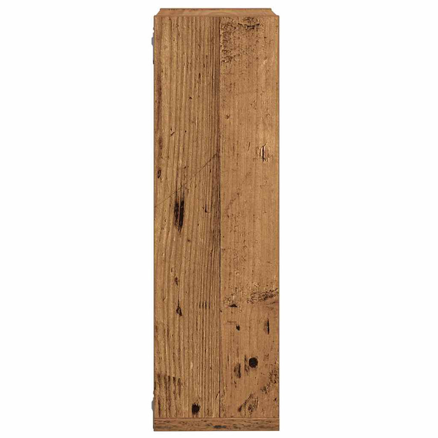 Wandschappen kubus 2 st 50x15x50 cm bewerkt hout oud houtkleur