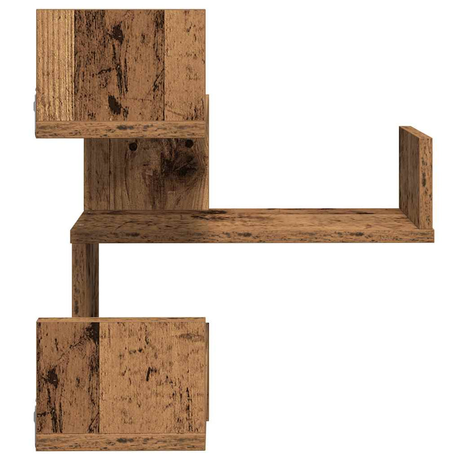 Hoekwandschap 40x40x49,5 cm bewerkt hout out houtkleurig