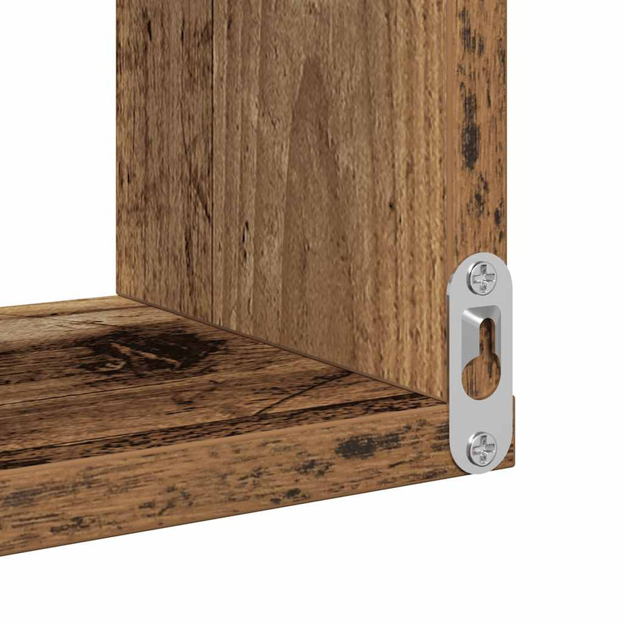 Hoekwandschap 40x40x49,5 cm bewerkt hout out houtkleurig