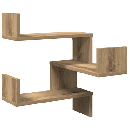 Hoekwandschap 40x40x49,5 cm bewerkt hout artisanaal eiken