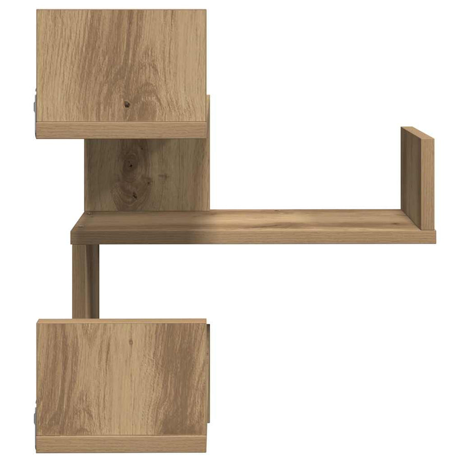 Hoekwandschap 40x40x49,5 cm bewerkt hout artisanaal eiken