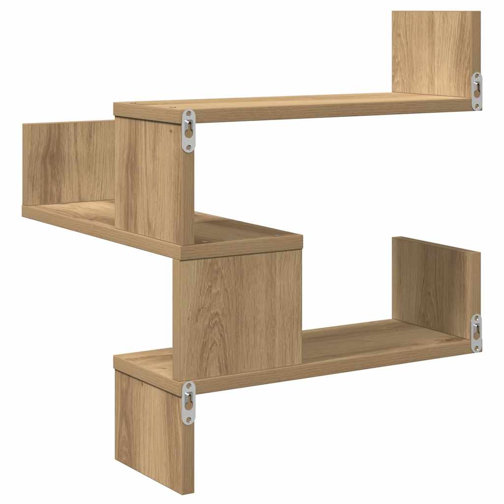 Hoekwandschap 40x40x49,5 cm bewerkt hout artisanaal eiken