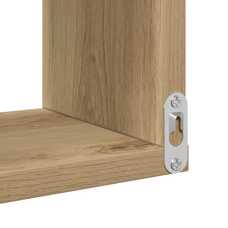 Hoekwandschap 40x40x49,5 cm bewerkt hout artisanaal eiken