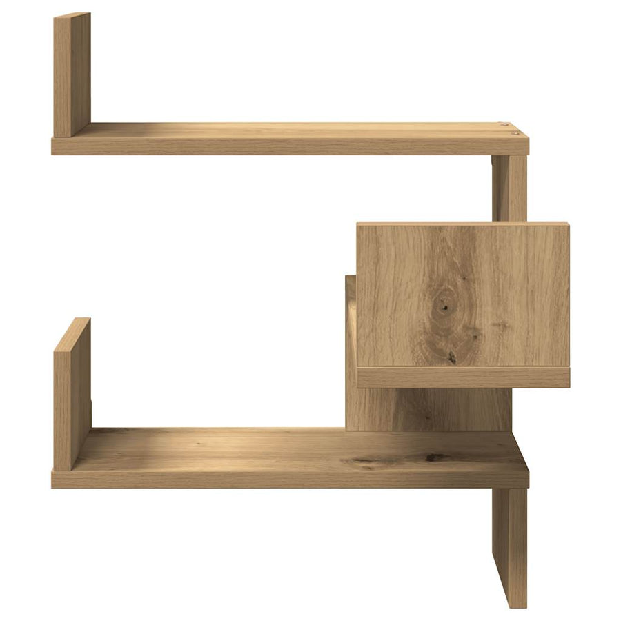 Hoekwandschappen 2 st 40x40x49,5 cm hout artisanaal eiken