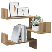 Hoekwandschappen 2 st 40x40x49,5 cm artisanaal eiken