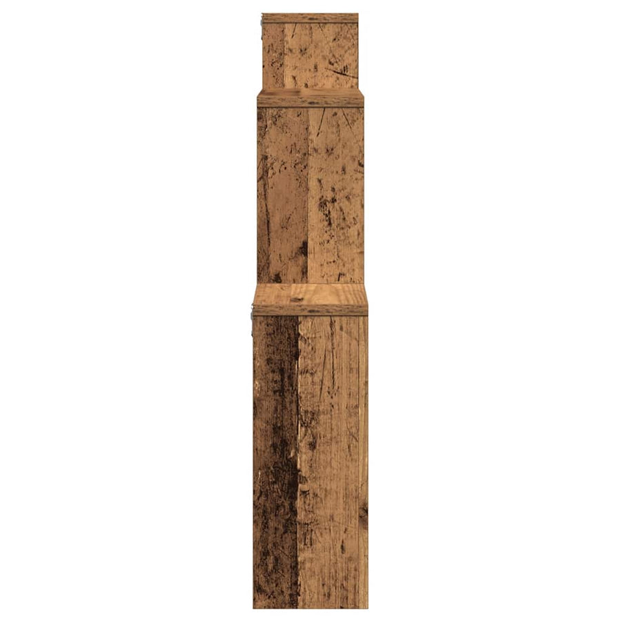 Wandschap 80x15x78,5 cm bewerkt hout oud houtkleurig